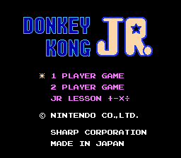Donkey Kong Jr. and Jr. Lesson Title Screen